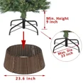 thumbnail image 5 of Collar de árbol de Navidad hecho a mano de mimbre artificial de ratán soporte de Navidad collar de árbol cesta base cubierta para decoración navideña, 5 of 5