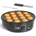 thumbnail image 1 of FineMade Non Stick Mini Pancakes Maker Machine, Electric Poffertjes Pan with Browning Control, Small Ebelskiver Aebleskiver Pan, Dutch Mini Pancake M, 1 of 8