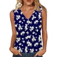 thumbnail image 2 of Tank Top for Women V Neck Sleeveless Casual Boho Loose Fit Floral Print Soft Comfortable Summer Sleeveless Shirt, 2 of 6