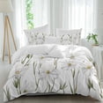 thumbnail image 2 of White Floral Bedding 3 Piece Duvet Cover Set Queen Size, Garden Floral Seasonal Botanical Blooms Soft Microfiber Comforter Cover with Zipper Closure & Pillowcases, Wrinkle & FadeResistant Quilt Cover, 2 of 9