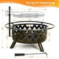 thumbnail image 4 of FIONA'S MAGIC Fire Pit for Outside, 30 inch Outdoor Large Steel Firepit Bowl, Swivel BBQ Grill for Backyard Bonfire Patio, 4 of 6