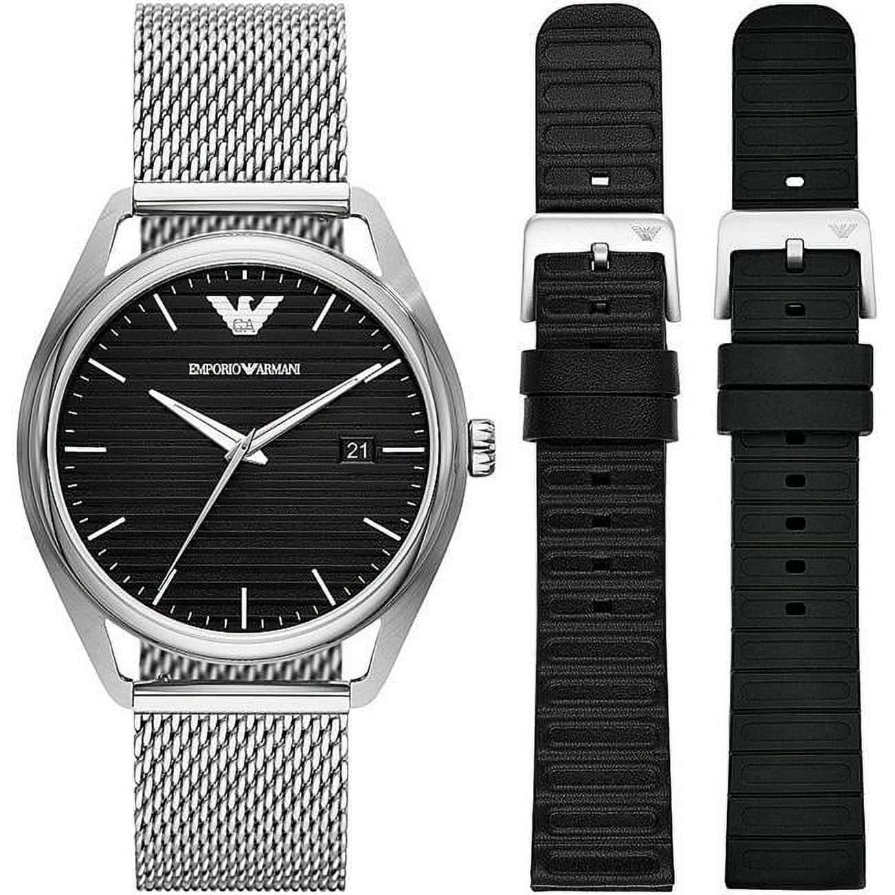 Emporio Armani Stainless Steel Mesh Mens Watch and Interchangeable Strap