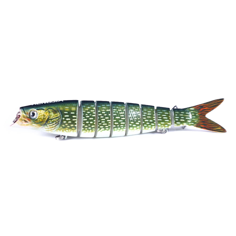 HENGJIA Fishing Lures, 10pcs Large Multi Jointed Fish Fishing Kits Slow Sinking Lifelike Swimbait Freshwater and Saltwater for Trout Bass Lures, 5.31"/0.74oz