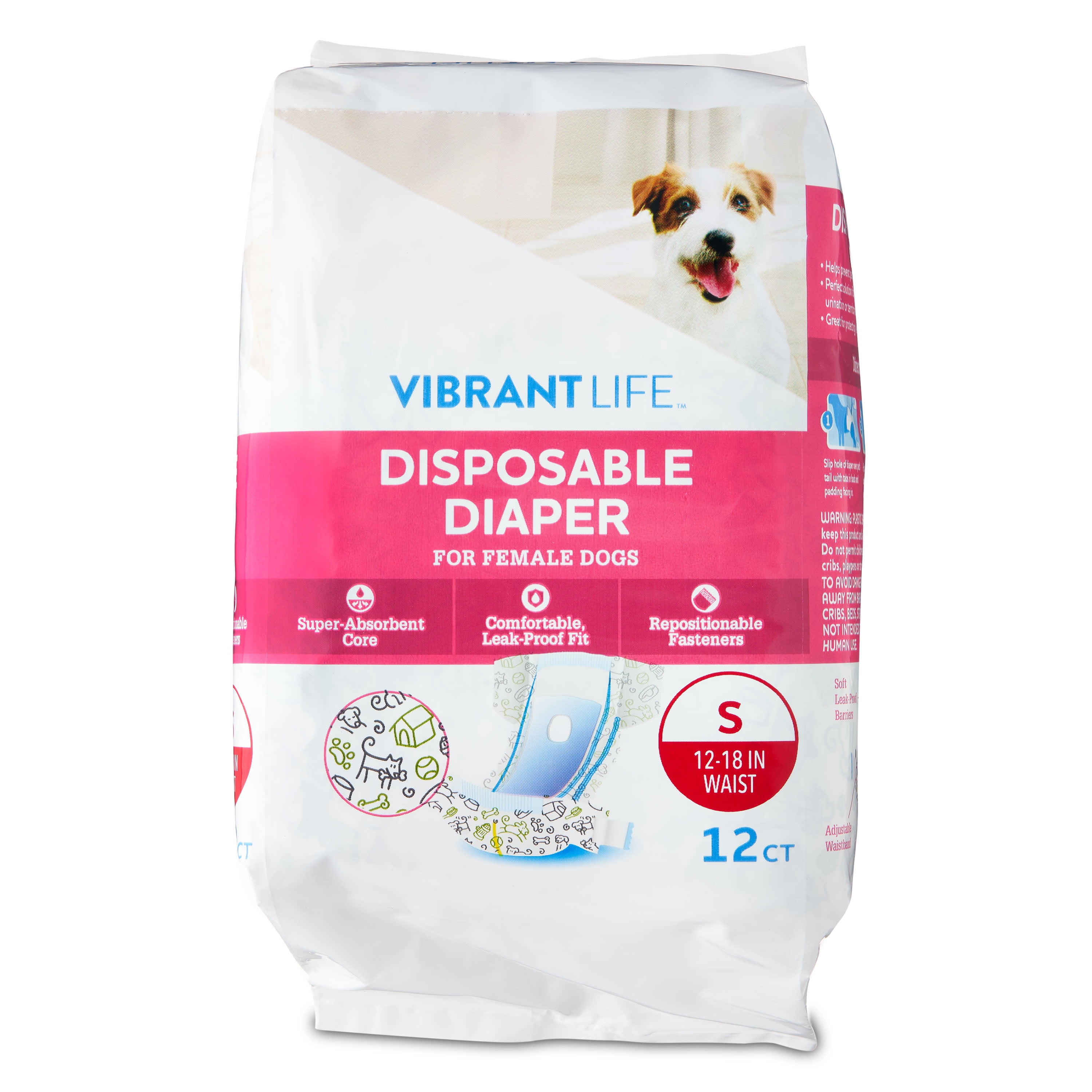 Vibrant Life Disposable Diapers for Female Dogs Small