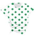 thumbnail image 5 of Meichang T-Shirts pour Femmes de la Saint-Patrick Imprimé Trèfle Vert Manches Courtes Col Rond Ample, 5 of 5