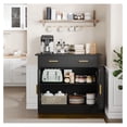 thumbnail image 5 of Buffet Cabinet with Storage - Buffets & Sideboards Kitchen Storage Cabinet, Wood Console Table Coffee Bar Accent Cabinets for Living Room Dining Room Entryway Small 2 Doors & Drawers, Black 35.4"W, 5 of 8