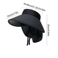 thumbnail image 3 of Wide Brim Straw Hat for Women Men with Neck Flap, Breathable Lightweight Outdoor UV Protection Cap for Beach Fishing Summer Travel, 3 of 6