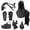 Black, variant on GYQMBT 6 Pcs Medieval Knight Accessories,Renaissance Viking Beggar's Scarf Single Shoulder Guard Arm Guard Sword Sheath Waist Bag,Black