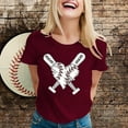 thumbnail image 2 of JLFKNG Women's Tee Shirts Fashion Sports Baseball Print Round Neck Short Sleeve Casual T Shirt Tops Breathable Loose Fit Comfy Womens Clothing, 2 of 5