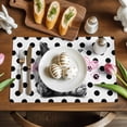 thumbnail image 5 of Easter Bunny Placemats Set of 4, Cute Gray Rabbit Pink Heart Farm Country Black Polka Dots Heat Insulated Linen Place Mats, Washable Stain-Proof Table Mats for Dining Table Holiday Decor 13x19 Inches, 5 of 9