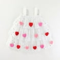 thumbnail image 2 of Splozh Toddler Prom Dress 1-8 Years Toddler Baby Girl Valentines Day Outfit Heart Sleeveless Layered Tulle Tutu Dress Summer Clothes,White,2-3 Years, 2 of 4