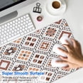 thumbnail image 4 of Long Mouse Pads for Desk,Brown Geometric Diamond Pattern Desk Mats on Top Of Desks, Desk Mouse Pad Extra Large with 3mm Non-Slip Base and Stitched Edge for Gaming,Office,Work,Home 31.5"x15.7", 4 of 6