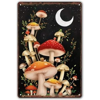 Area Rug in Mid Century Modern Mushrooms, Stay Wild Moon Child