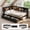 Black, variant on Twin Corner Bed Frame with Bookcase Storage, Twin Size Metal Platform Corner Bed Frame with Charging Station and LED Lights, Black