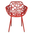 thumbnail image 2 of LeisureMod Fauteuil de Salle à Manger Moderne Devon Intérieur Extérieur en Aluminium Rouge Ensemble de 4, 2 of 9