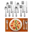 thumbnail image 4 of 12 Uds., Juguetes de vajilla de , 1:12, cuchillo de aleación, tenedor, , de accesorios para de comedor Plata CUTICAT Vajilla de casa de muñecas, 4 of 8