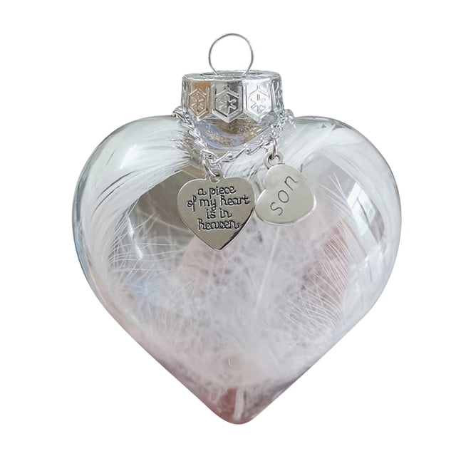 Xihbxyly Colgante de Plumas de Ángel Navideño, Grabado de Corazón Conmemorativo, Lujoso Adorno para Árbol, Perfecto para Intercambiar Regalos Navideños, Adorno Conmemorativo, Tamaño 10 X 9 Cm