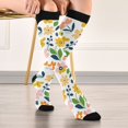 thumbnail image 5 of FORMRS Womens Knee High Socks Casual Long Thick Travel Daily Wear, 2 Pairs, Retro Yellow Floral, 5 of 6