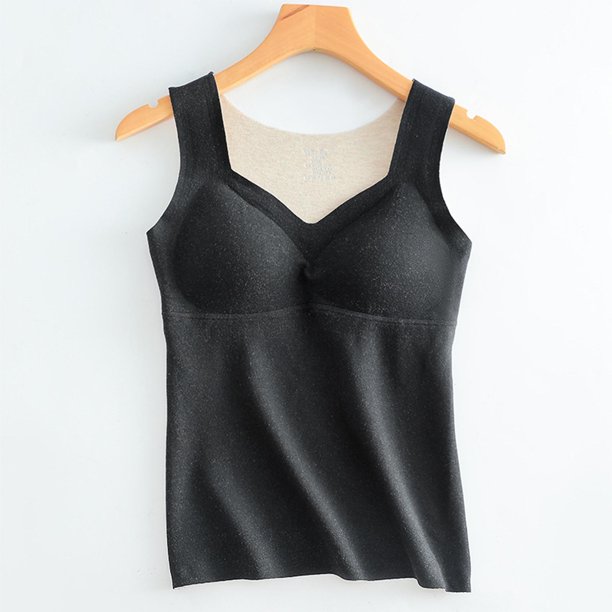 Ropa interior térmica para mujer, de moda, lisa, con cuello redondo, cojín en el pecho, camiseta térmica cálida de poliéster para mujer, cintura baja.
