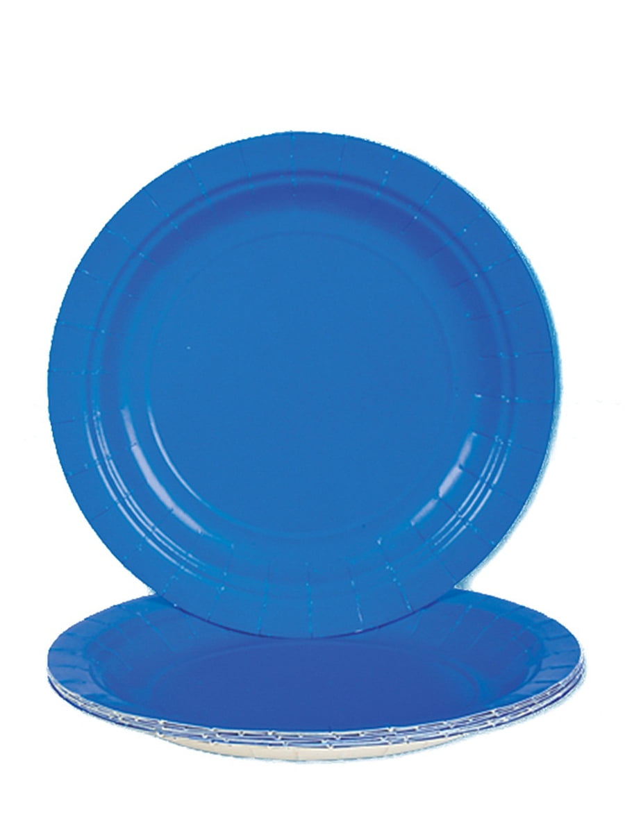 Solid Blue Mini Round Paper Plates Disposable Party Supplies - Temu
