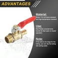 thumbnail image 4 of 2Pack Brass Water Mini Ball Valve Shut Off Switch, G1/4" Male x 5/16" Hose Barb, 180 Degree, 4 of 7