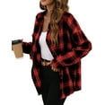 thumbnail image 4 of Fantaslook Plaid Flannel Shirts for Women Oversized Long Sleeve Button Down Shirts Blouses Tops, 4 of 10