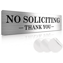 Assured Signs No Soliciting Sign for Residence | 2.2 x 8.25" | Brushed Silver | Acrylic