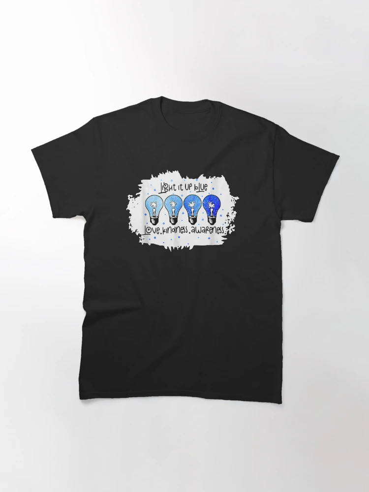 Autism Awareness Shirt Light It Up Blue Rainbow Puzzle Piece Graphic T-Shirt Autism Awareness Month Tee