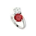 thumbnail image 1 of Two Stone CZ Ruby Engagement Ring 925 Sterling Silver, 1 of 5