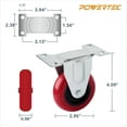 thumbnail image 3 of POWERTEC 4PK 3 inch Fixed Caster Wheels with 640 lbs Loads, Heavy Duty Plate Casters, Rigid Fixed Rubber Castor Wheels for Furniture, Cart, Dolly and Workbenche (17207), 3 of 7