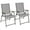 Grey, variant on Costway 2 PCS Patio Folding Portable Dining Chairs Metal Frame Armrests Outdoor White