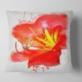 thumbnail image 2 of Designart Bright Red Lily Illustration Art - Floral Throw Pillow - 16x16, 2 of 5