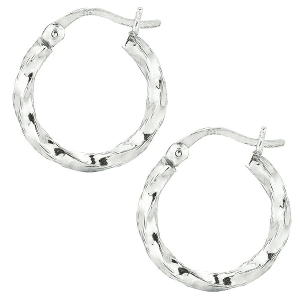 JewelStop Sterling Silver Baby Twisted Hoops Hoop Earrings