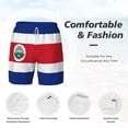 thumbnail image 3 of Mens Swim Trunks Costa Rica Flag Polyester Flag Quick Dry Board Shorts with Compression Liner, 3 of 6