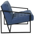 thumbnail image 2 of HERCULES Madison Series Retro Blue Leather Tufted Lounge Chair, 2 of 6