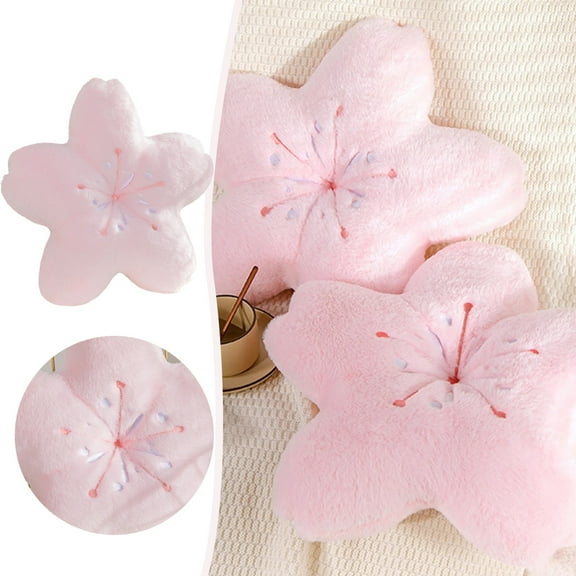 Cherry Blossom Plush Throw Pillow Living Room Sofa Pillow Flower Chair Cushion Throw Pillow (pink)