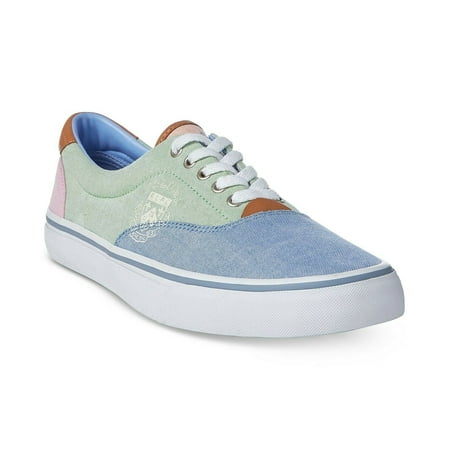Polo Ralph Lauren Men Thorton III Casual Sneakers Colorblock Canvas 7D Blue