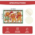 thumbnail image 6 of mubwai Green Gingerbread Candy Cane Christmas Placemats for Dining Table, 12 x 18 Inch Seasonal Winter Washable Table Mats Set of 4, 6 of 6