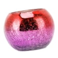 thumbnail image 1 of Glass Candlestick, Vintage Gradual Red Purple Candle Holder Heat  Cracked Pattern Safe Thickened Base  For Party, 1 of 8