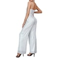thumbnail image 4 of New European And Jumpsuit For Women With Suspenders And Sequined Trousers For Women Drawstring Waist Jumpsuit Interview Attire for Women One Shoulder Romper Olive Linen Pants Long Torso Jumpsuits for, 4 of 6