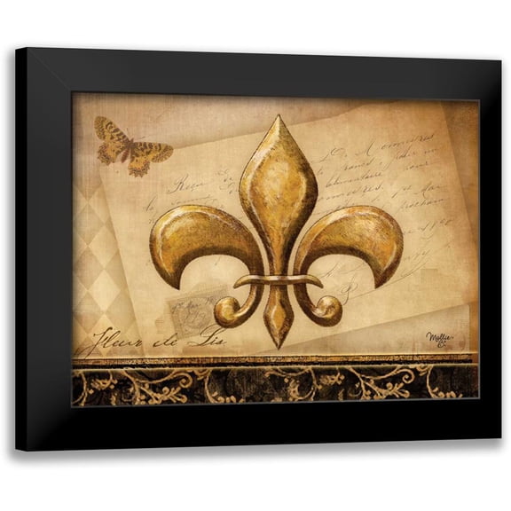 Mollie B. 14x12 Black Modern Framed Museum Art Print Titled - Fleur-de-lis XIII