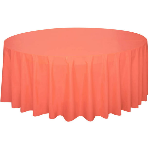 Plastic Round Tablecloth 84 In C, Plastic Round Table Cloths