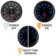 GlowShift Black 7 Color Tachometer Gauge