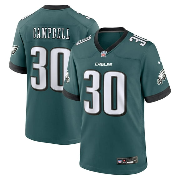 Men's Nike Jihaad Campbell Green Philadelphia Eagles 2025 NFL Draft First Round Pick Game Jersey