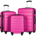 thumbnail image 2 of 20" 24" 28" Hardshell Expandable Luggage Set of 3,Modern Smooth 360° Spinner Wheel Luggage with Side Handles,Expandable Suitcase with Spinner Wheels and TSA Lock,Lightweight Suitcase,Pink, 2 of 7