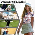 thumbnail image 6 of Garronmavis July of 4 Matching Couple Golf Shirts Golf Tennis Shirts for Women Quarter Zip Athletic Short Sleeve Shirts for Yoga or Daily Wear Machine Washable Breathable Fabric, 6 of 7