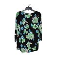 thumbnail image 2 of Jm Collection Floral-Print Three-Quarter-Sleeve Top, Created, deep black, Size L, 2 of 2