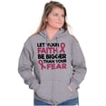 thumbnail image 4 of Breast Cancer Faith Bigger Than Fear Womens Plus Size Graphic Zipper Hoodie Brisco Brands 2X, 4 of 5