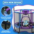 thumbnail image 5 of CITYLE 500LBS Trampoline for Toddlers 4.5FT 54'' Indoor Mini Trampoline for Kids with Enclosure, Basketball Hoop, Swing, Adjustable Bar, Small Toddler Trampoline Gifts for Boys & Girls, 5 of 8