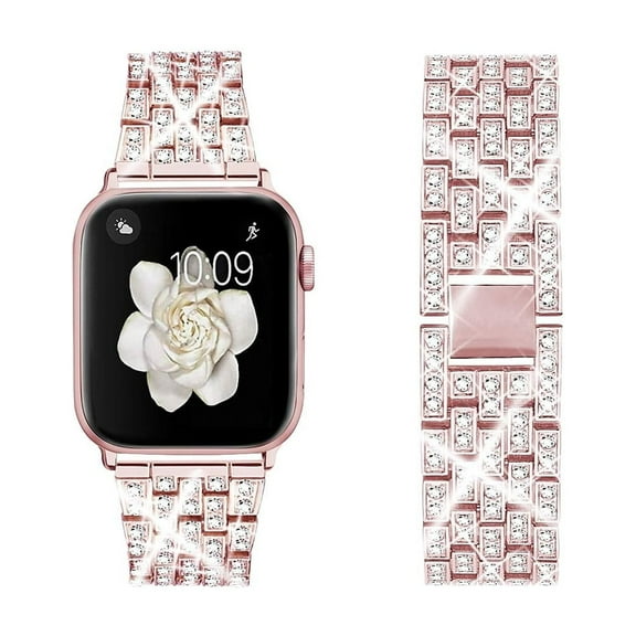Worryfree Gadgets Bling Metal Band for Apple Watch Rose Pink 38/40/41mm (WX102-RPNK41)